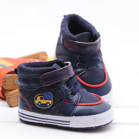 Baby Boys High Top Style Soft Baby Shoes