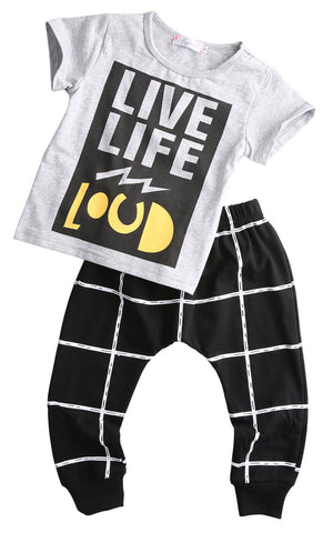 "Live Life Loud" Set. Pants and Shirt