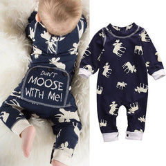 ( Dont Moose with Me! ) Moose Themed Romper Onesie Sleeper - DestinationBaby