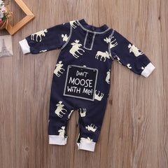 ( Dont Moose with Me! ) Moose Themed Romper Onesie Sleeper - DestinationBaby
