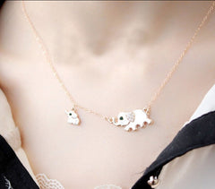 Adorable Ladies Elephant Family Choker Necklace - DestinationBaby
