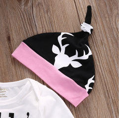 (Daddy's little girl) Deer/hunting Themed 3 Piece Set. Onesie/Romper Pants and Hat - DestinationBaby